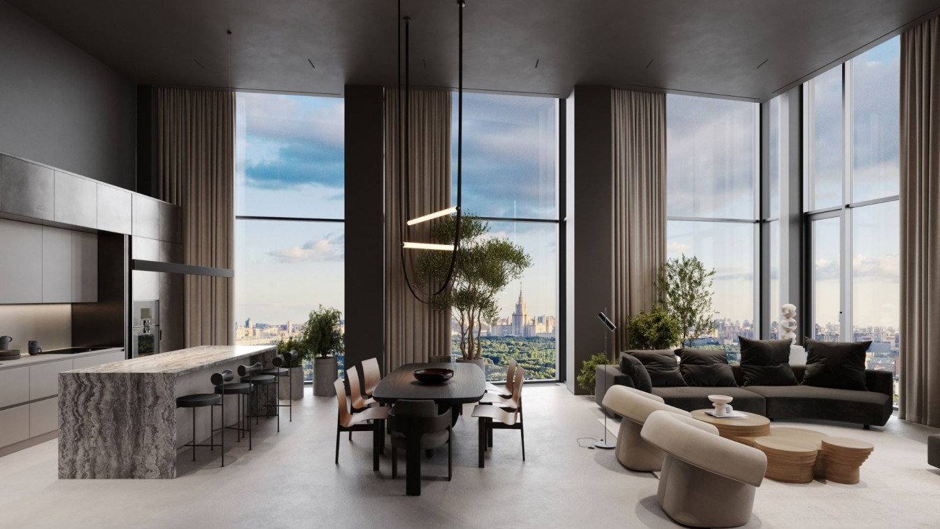 Luxury penthouse living room